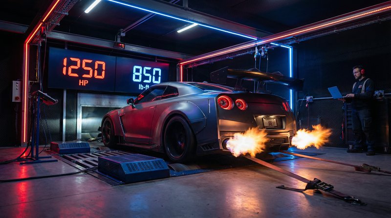 91短视频：GT-R马力测试